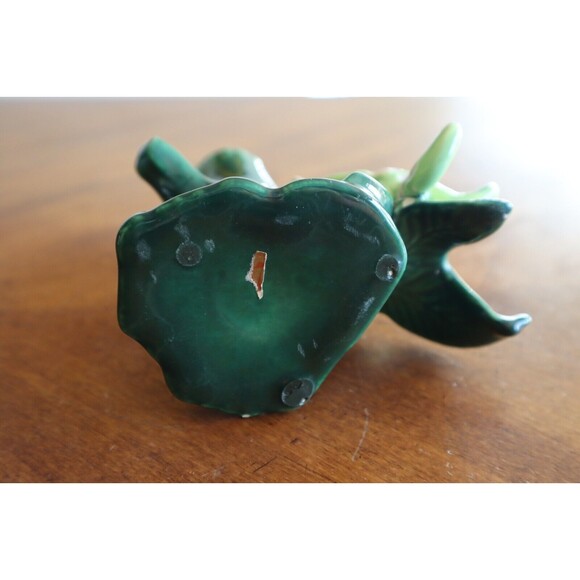 BROKEN Treasure Craft Vase Green Pixie Elf Sprite on Tree Vintage 1960s 5.7" - Picture 13 of 14